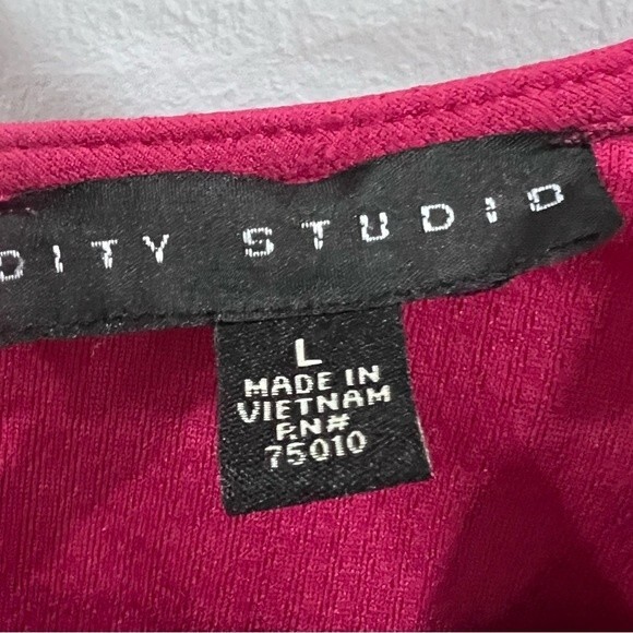 City Studio raspberry pink textured aline dress size large - Picture 5 of 6